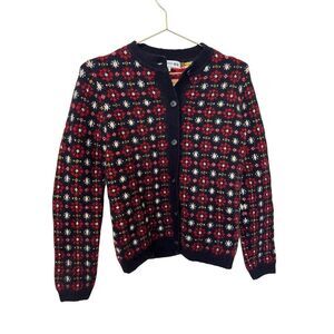 Uniqlo Ines de la Fressange Women's Jacquard Wool Alpaca Double Knit Cardigan XS